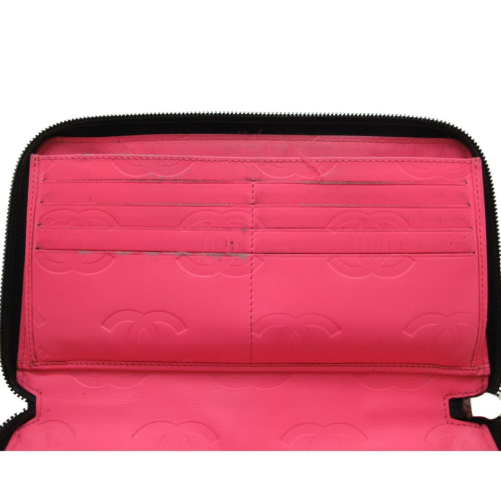 CHANEL シャネル 長財布 シャネル 長財布 カンボンライン ジッピーオーガナイザー ピンク ブラック レディース