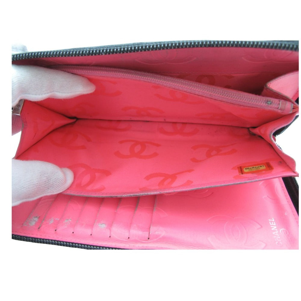 CHANEL シャネル 長財布 シャネル 長財布 カンボンライン ジッピーオーガナイザー ピンク ブラック レディース