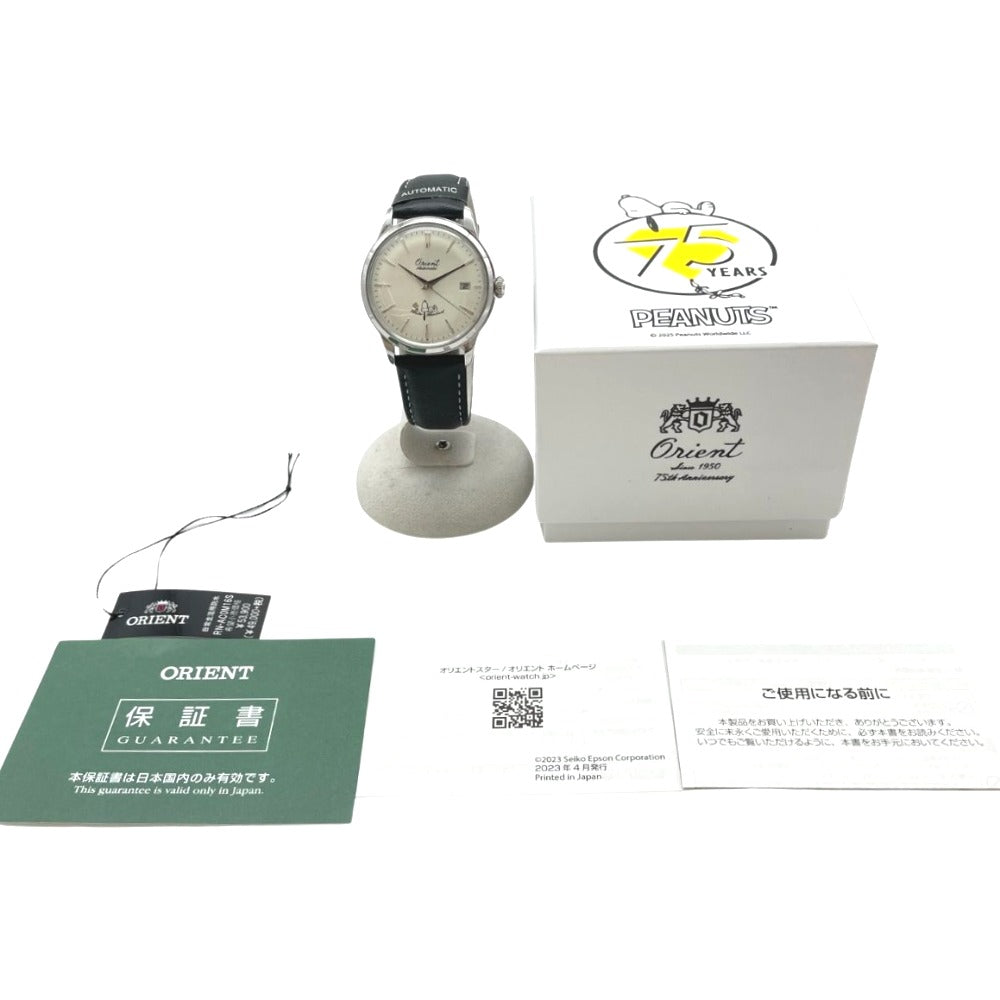 ORIENT オリエント 腕時計 Peanuts RN-AC0M16S クラシック オリエント バンビーノ38 Peanuts 75周年記念 150本限定 革ベルト 自動巻き 未使用品
