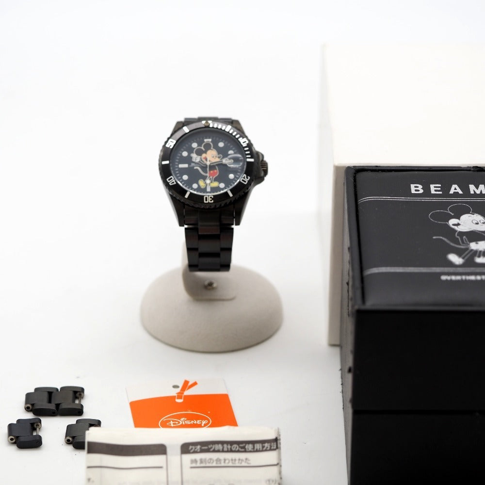 BEAMS ビームス 腕時計 ミッキーマウス×BEAMS ダイバーズ OVER THE STRIPES×BEAMS ブラック 自動巻き