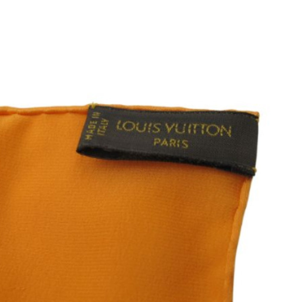 ルイヴィトン　オレンジ シルク モノグラム スカーフ90 ルイヴィトンバンドー モノグラム オレンジ/ブラウン レディース