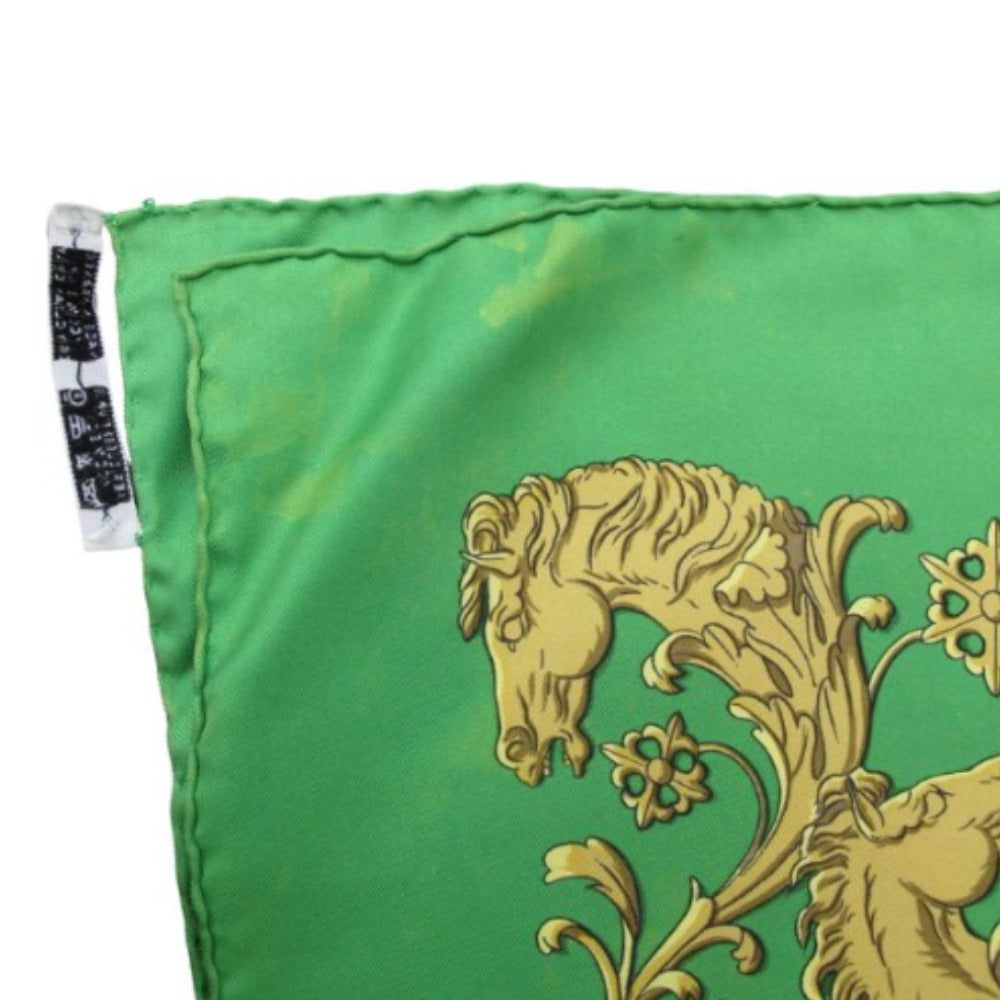 HERMES エルメス スカーフ エルメス カレ 90  ロンシャンへの散歩 HE0626 シルク グリーン レディース