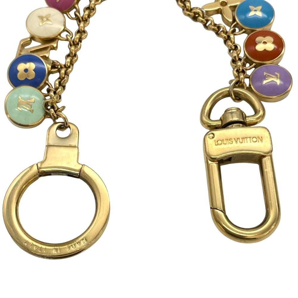 LOUIS VUITTON ルイ・ヴィトン キーホルダー チャーム ブレスレット アクセサリー  ポルトクレシェンヌバスティーユ ゴールド メッキ GP  マルチカラー レディース M65380