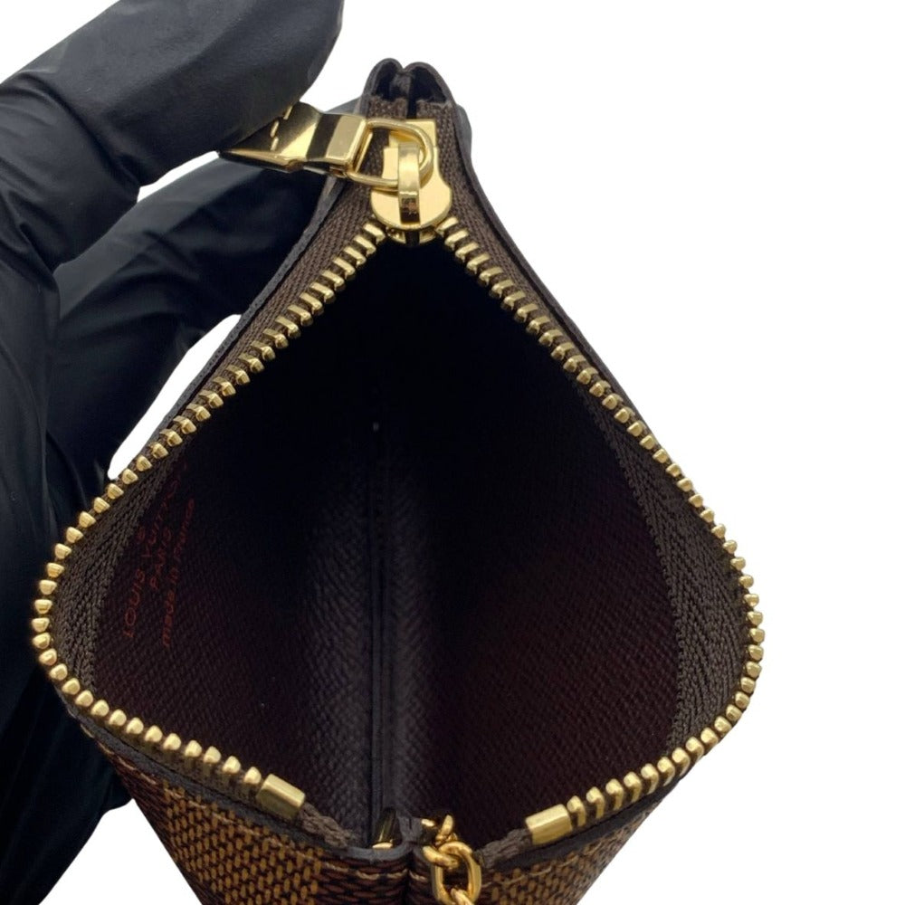 ルイ・ヴィトン N62658 ダミエ エベヌ ポシェット・クレ コインケース キーケース ブラウン ゴールド金具 ユニセックス LOUIS VUITTON 未使用品