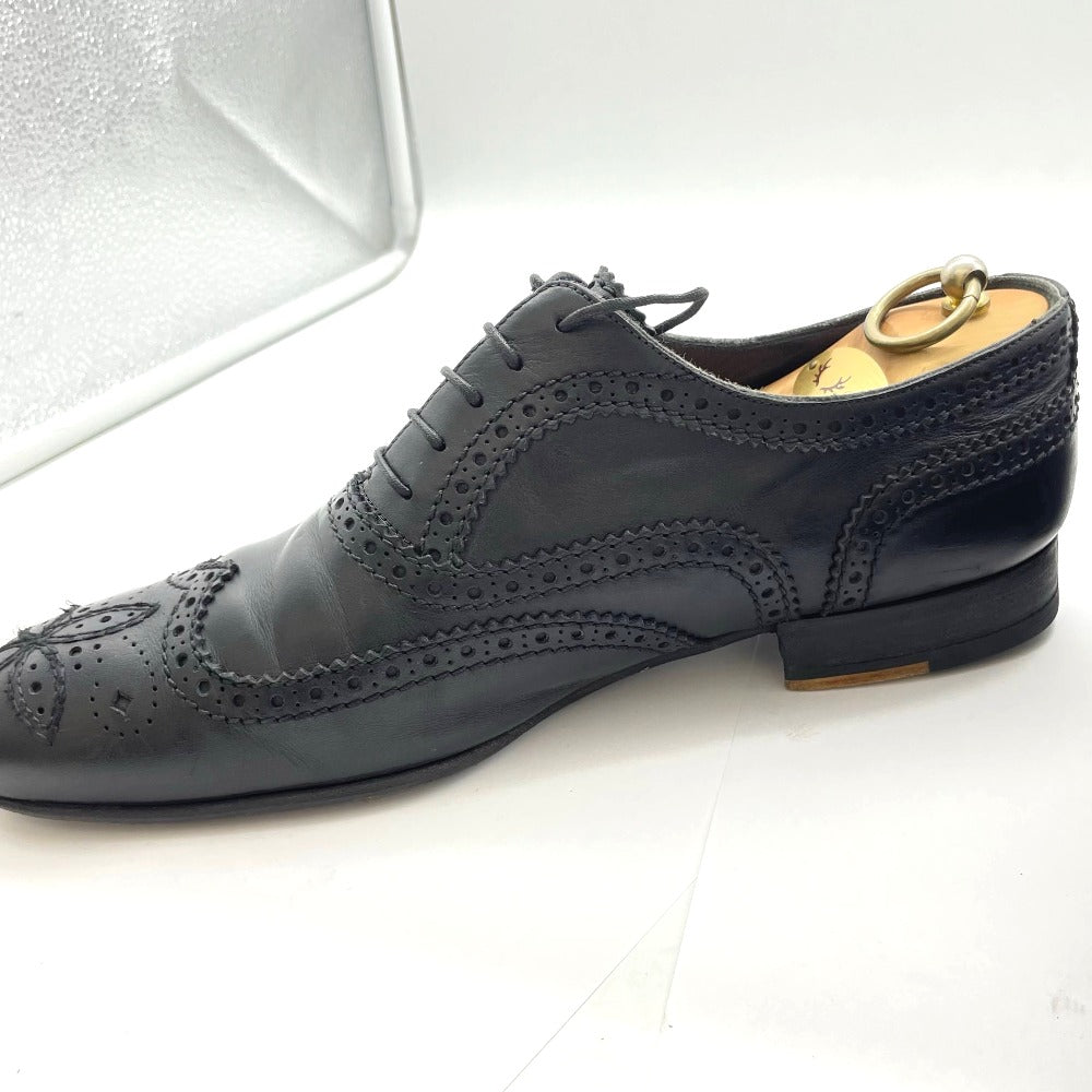 LOUIS VUITTON ルイ・ヴィトン レザーシューズ 革靴 サイズ8 1/2 26.5cm ウイングチップ 牛革 内羽根 ブローグ イタリア製 ビジネスシューズ ドレスシューズ メンズ