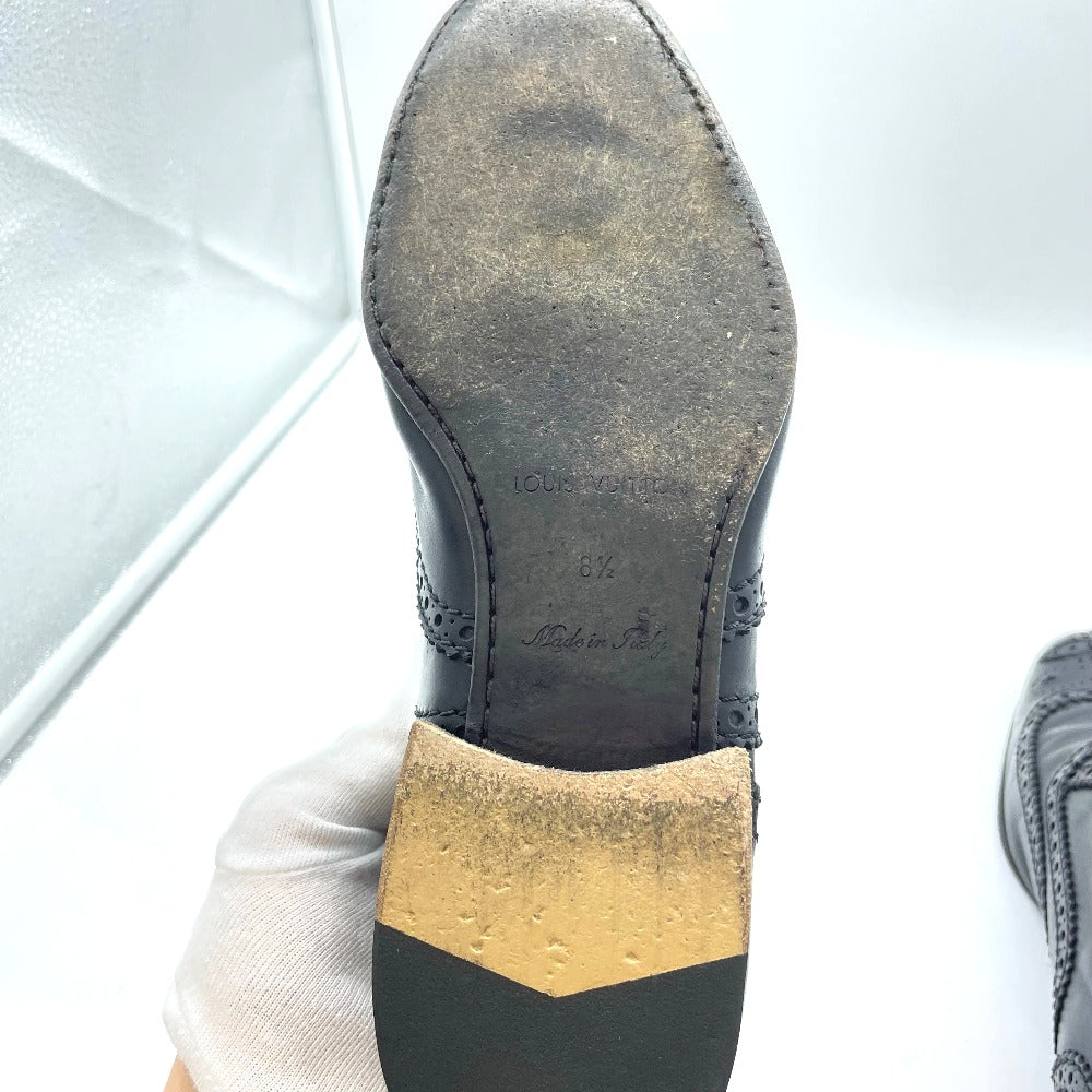LOUIS VUITTON ルイ・ヴィトン レザーシューズ 革靴 サイズ8 1/2 26.5cm ウイングチップ 牛革 内羽根 ブローグ イタリア製 ビジネスシューズ ドレスシューズ メンズ