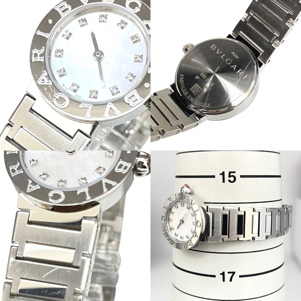 ブルガリ 103692 BB23S ブルガリブルガリ 23mm シェル文字盤 ダイアモンドインデックス クオーツ レディース BVLGARI 腕時計