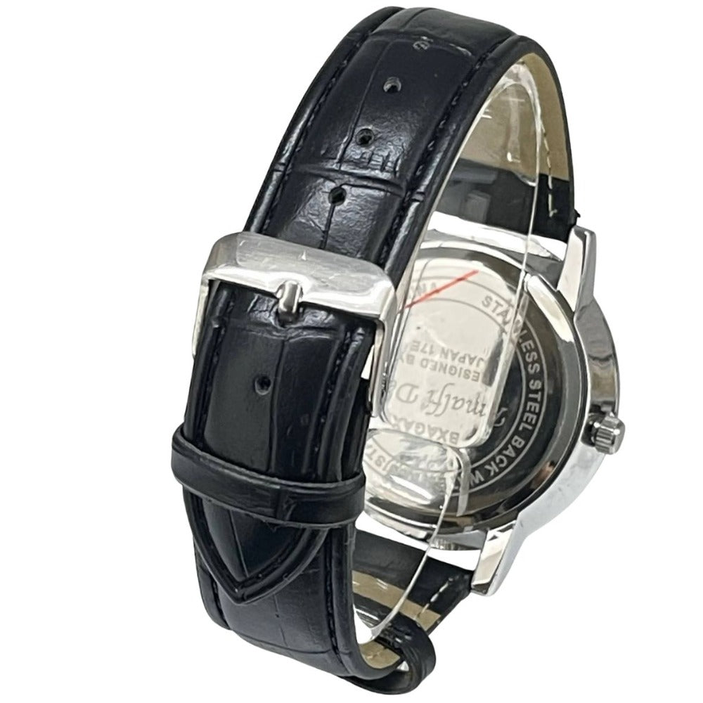 腕時計 アマルフィーディーア Amalfi Dia 40mm ホワイト ローマ クオーツ レザー ブラック 電池