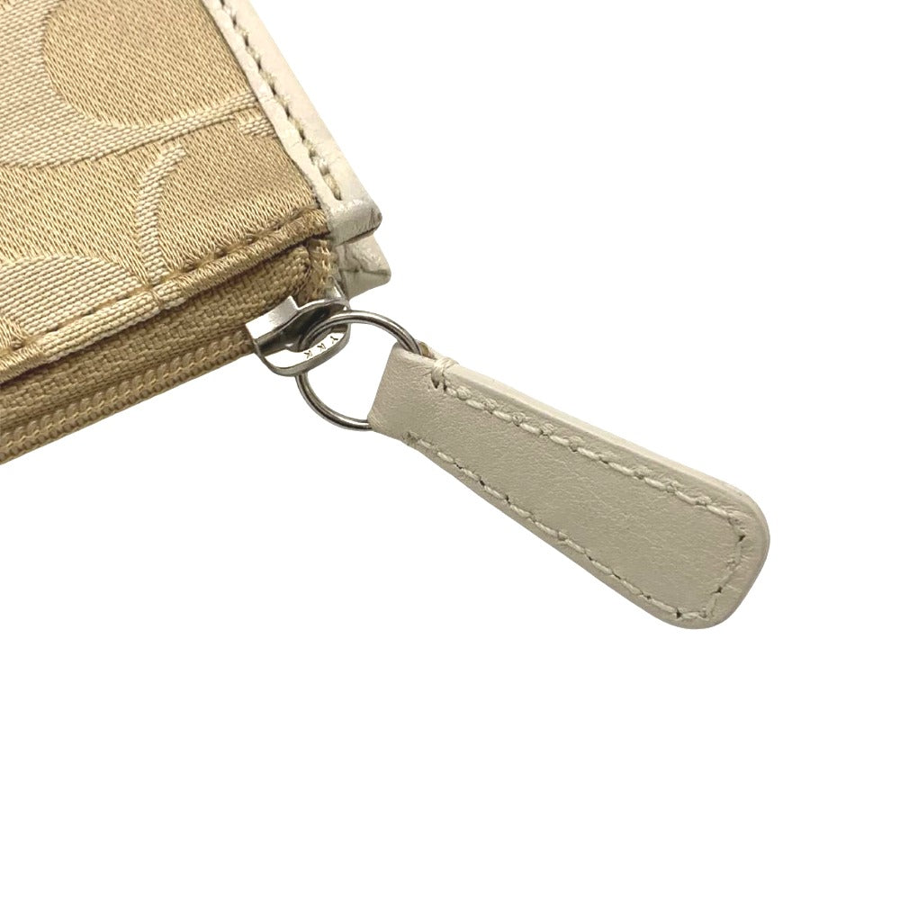 コーチ COACH コインケース 63267 シグネチャー柄 PVC(塩化ビニール)×レザー グレー×黒 財布