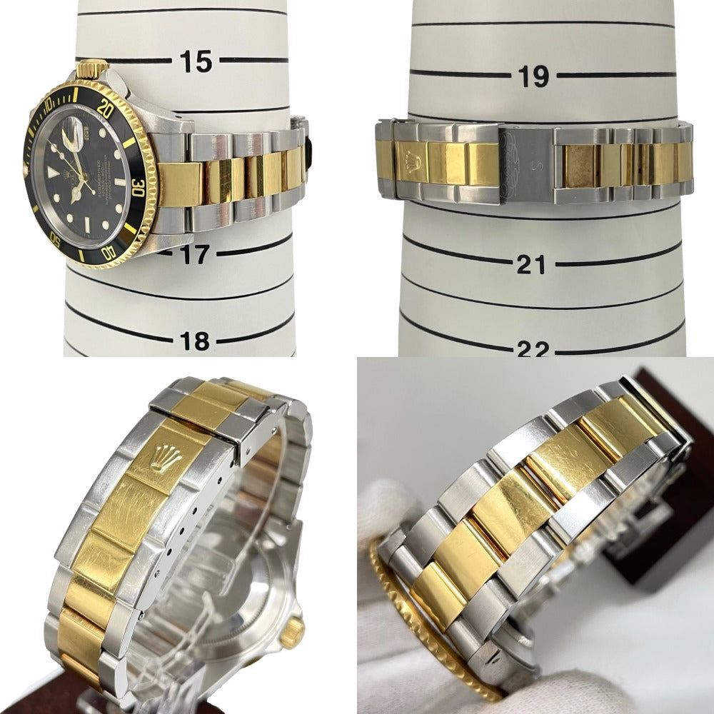 ロレックス 16613 後期バックル 保証書あり サブマリーナデイト K番 40mm ダイバーズ ステンレス K18 アルミベゼル 自動巻き メンズ SUBMARINER ROLEX 腕時計