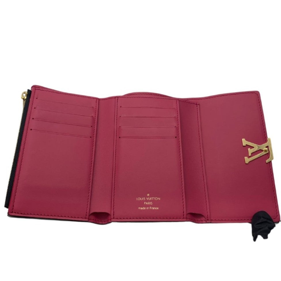 ルイ・ヴィトン 三つ折り財布 M62157 ポルトフォイユ･カプシーヌ コンパクト ノワール・ホットピンク RFID