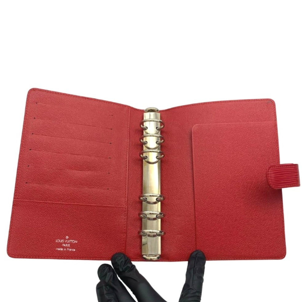 【美品】LOUIS VUITTON 手帳カバー　エピレザー レッド ルイヴィトン エピ 手帳カバー R2005M アジェンダPM リング式 6