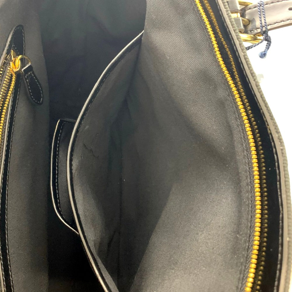 RALPH LAUREN ラルフローレン トートバッグ キャンバス×エナメル ブラック レディース シンプル 大容量 肩掛け 手持ち 未使用品