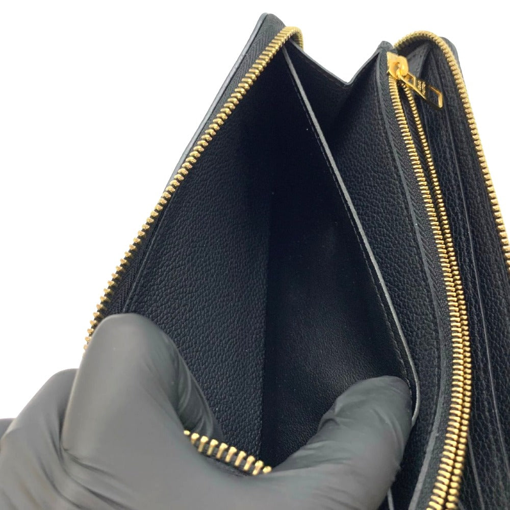 ルイ・ヴィトン 長財布 M82338 ポルトフォイユ・クレマンス モノグラムアンプラント RFID レザー ブラック レディース