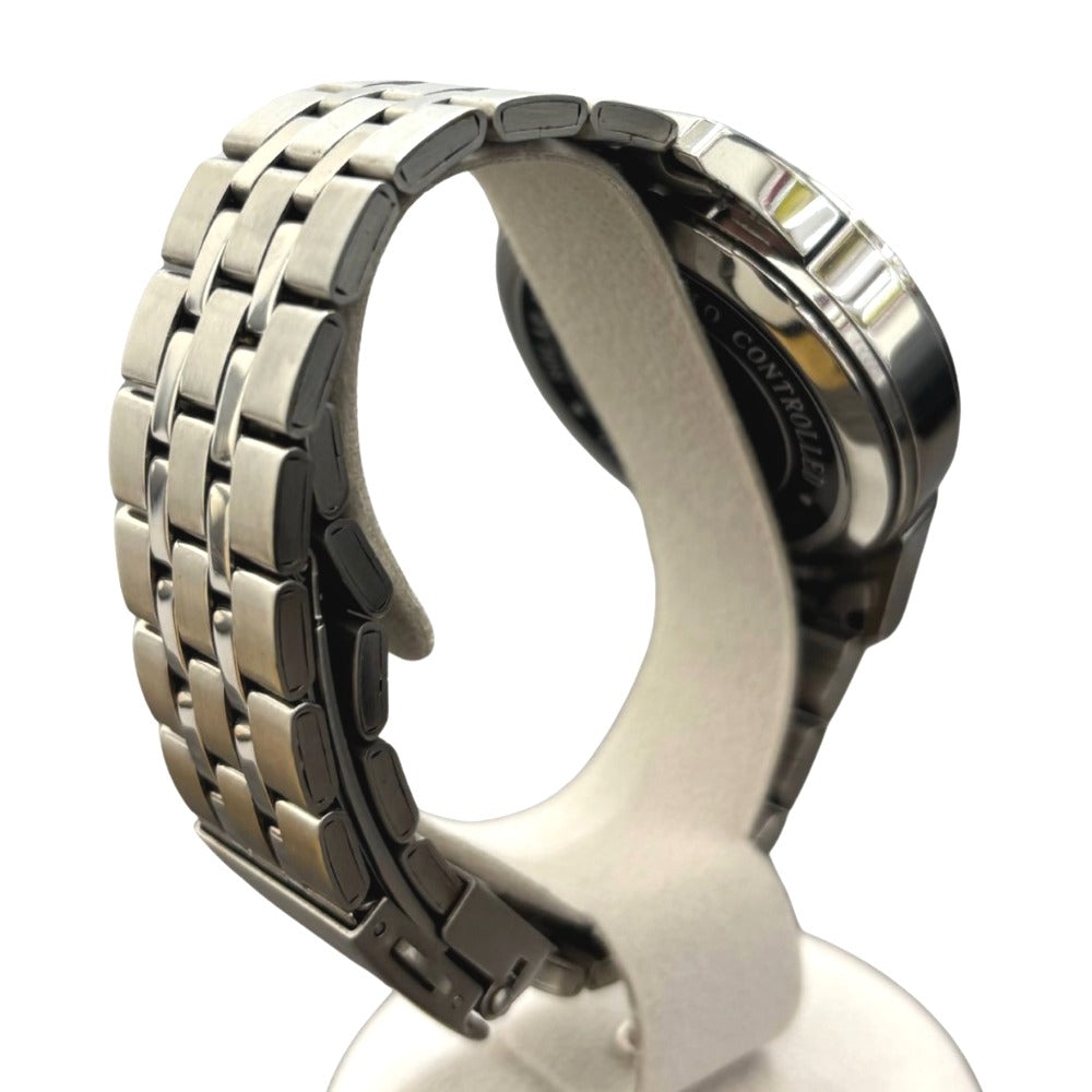 J.HARRISON ジョンハリソン 腕時計 天然ダイヤ付き ゴールド×シルバー ソーラー電波 ダイヤモンド ステンレス メンズ