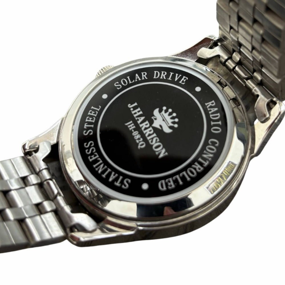 J.HARRISON ジョンハリソン 腕時計 天然ダイヤ付き ゴールド×シルバー ソーラー電波 ダイヤモンド ステンレス メンズ