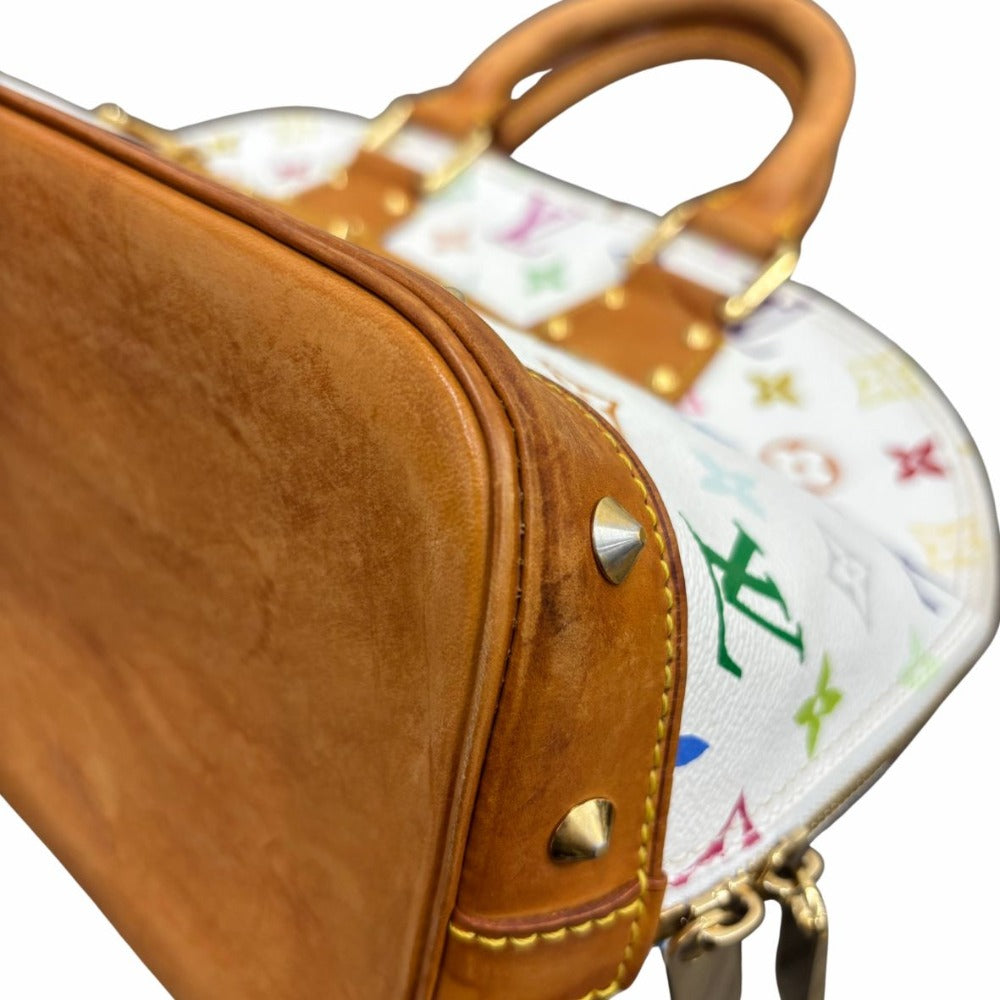 ルイ・ヴィトン ハンドバッグ M92647 アルマ マルチカラー モノグラム ホワイト PVC レザー レディース