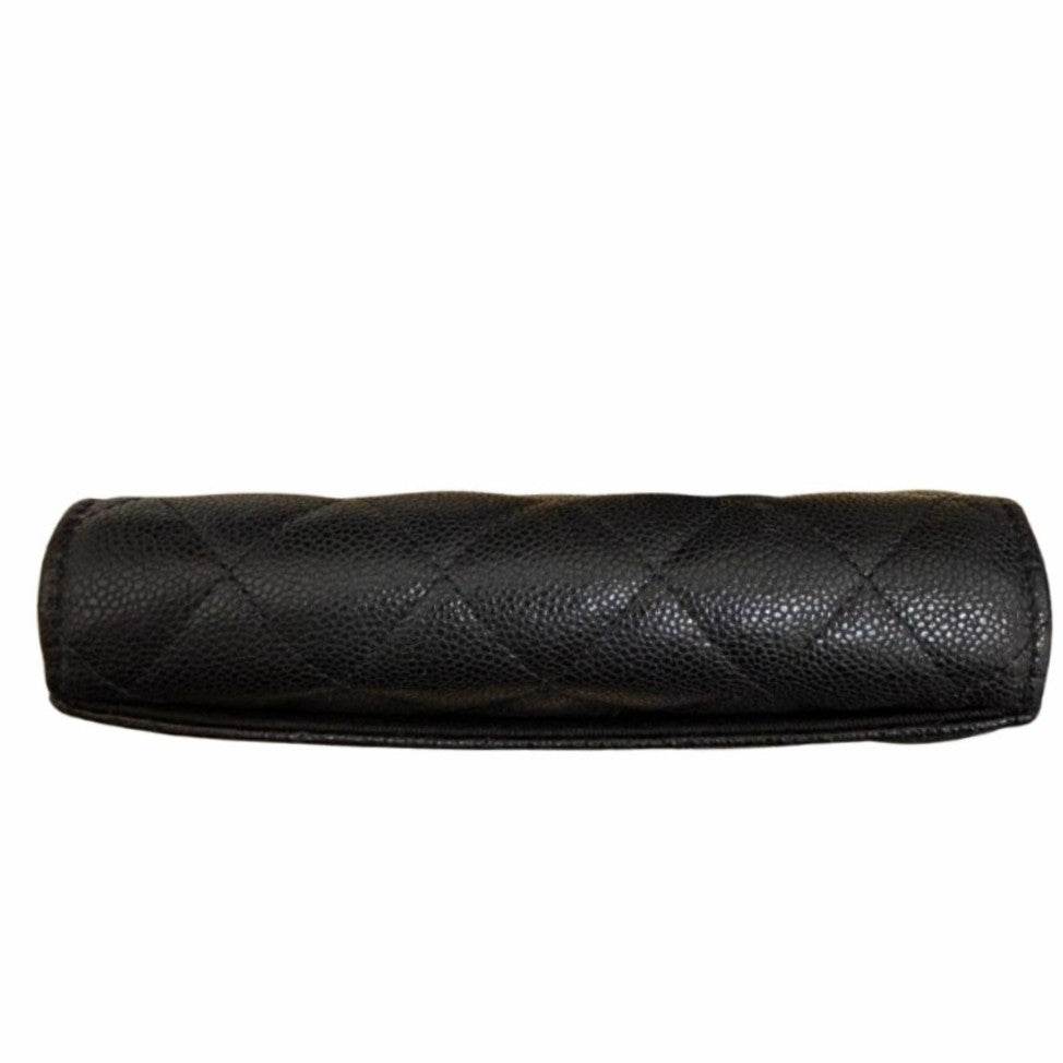 CHANEL シャネル 三つ折り財布 AP0232 Y01864 キャビアスキン ミディアムクラシックフラップウォレット ブラック レディース