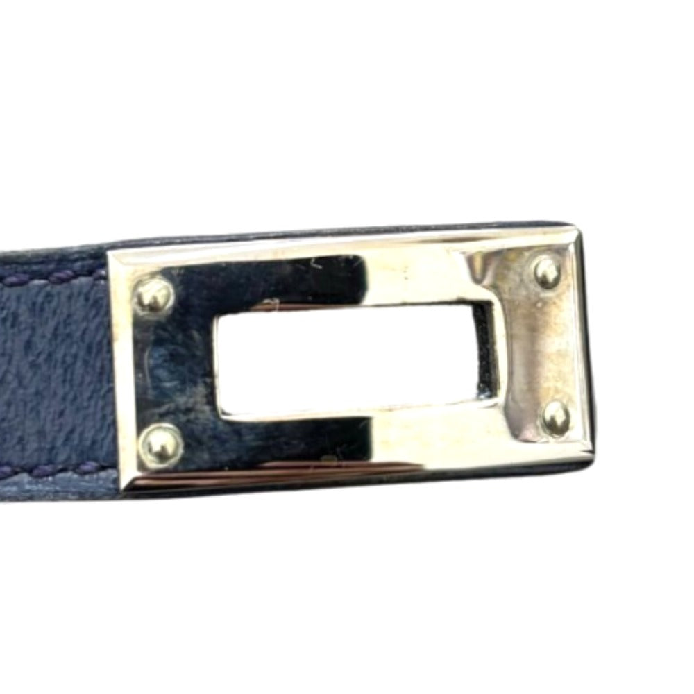 エルメス ブレスレット ドゥブルトゥール ヴォー・スウィフト ケリー ネイビー シルバー金具 F刻印 レディース HERMES