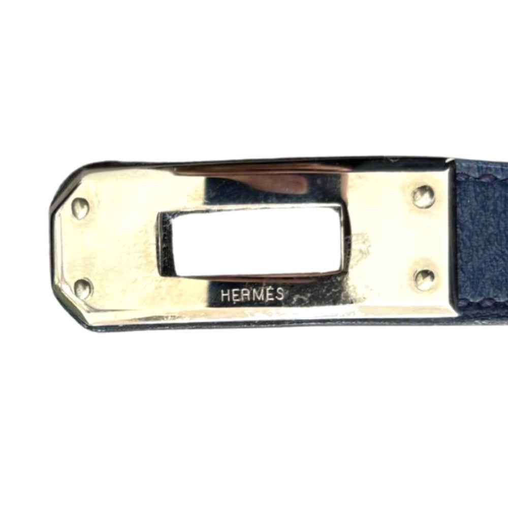 エルメス ブレスレット ドゥブルトゥール ヴォー・スウィフト ケリー ネイビー シルバー金具 F刻印 レディース HERMES