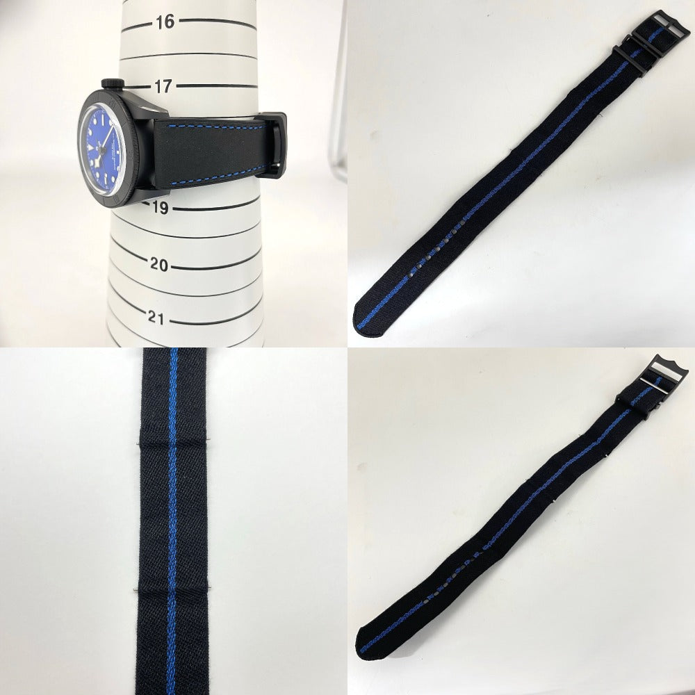 チューダー 79210CNU ブルー文字盤 裏スケ 41mm ブラックベイ セラミック ファブリックストラップ付属 自動巻き メンズ TUDOR 腕時計