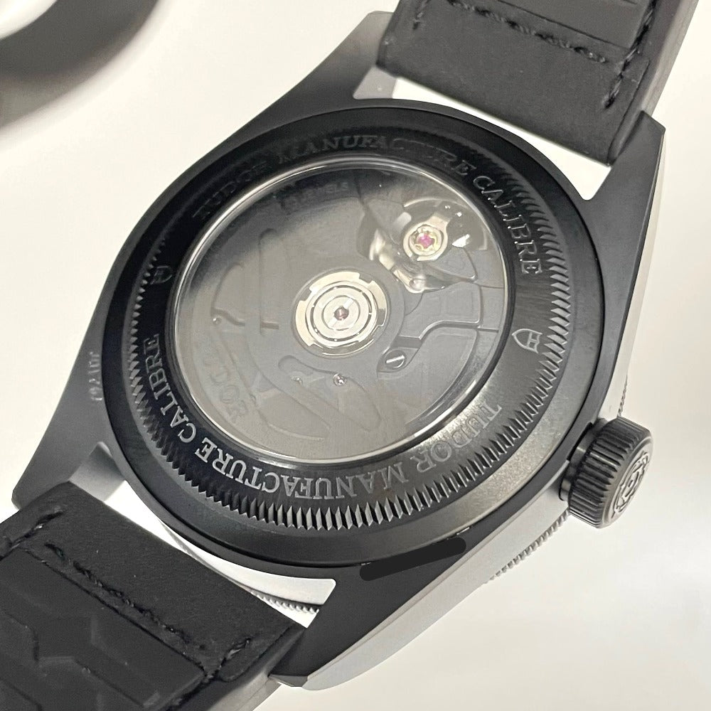 チューダー 79210CNU ブルー文字盤 裏スケ 41mm ブラックベイ セラミック ファブリックストラップ付属 自動巻き メンズ TUDOR 腕時計