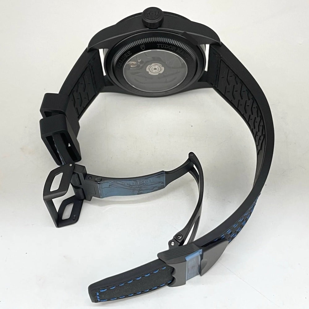 チューダー 79210CNU ブルー文字盤 裏スケ 41mm ブラックベイ セラミック ファブリックストラップ付属 自動巻き メンズ TUDOR 腕時計