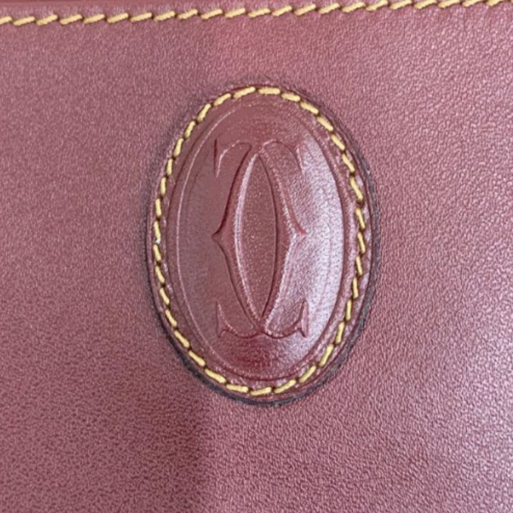 CARTIER カルティエ ビジネスバッグ マストライン レザーバッグ ボルドー Must Line 書類鞄 レザー ビジネス レディース