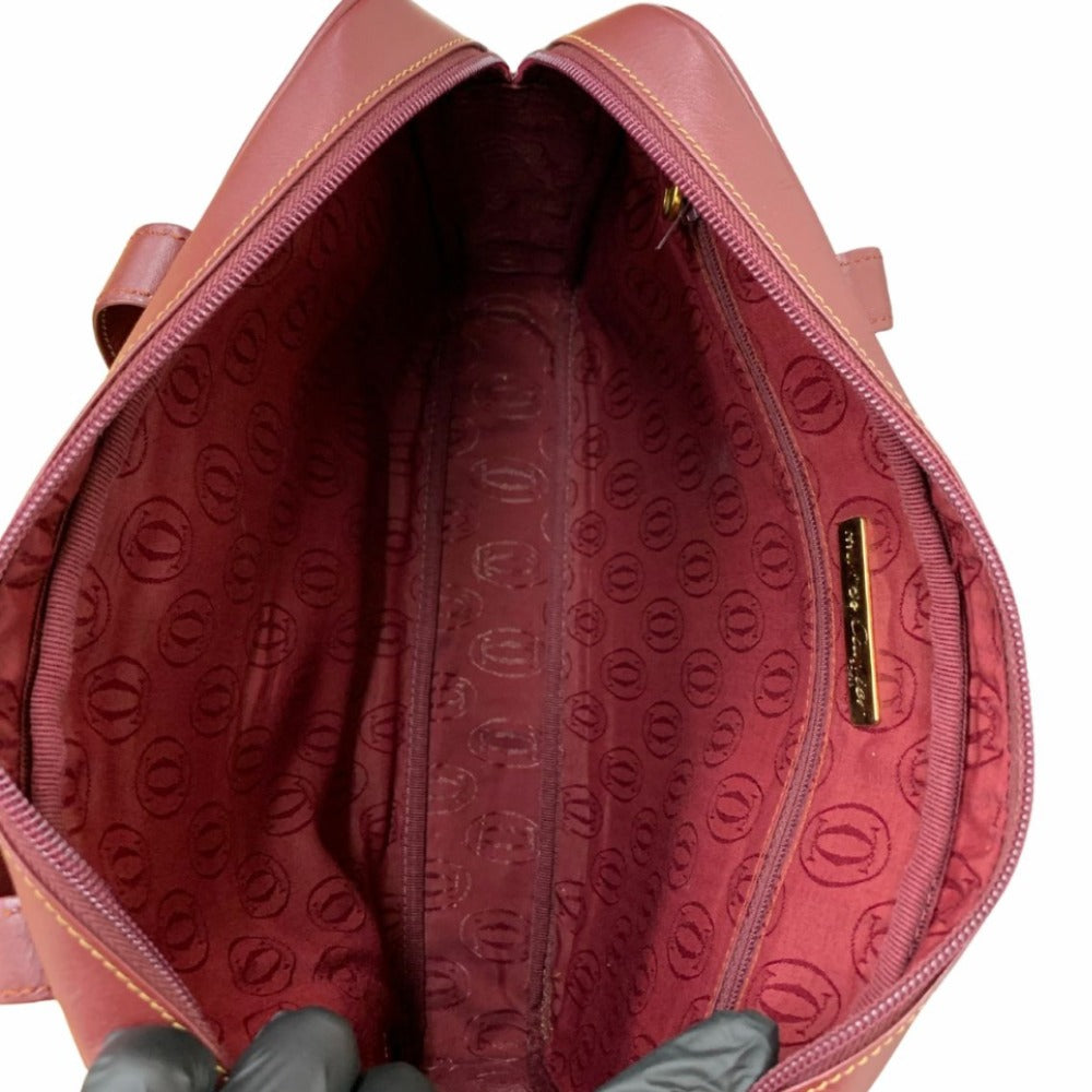 CARTIER カルティエ ビジネスバッグ マストライン レザーバッグ ボルドー Must Line 書類鞄 レザー ビジネス レディース