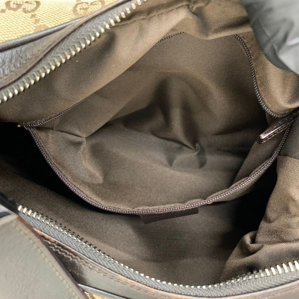 GUCCI グッチ ショルダーバッグ GGキャンバス シェリーライン キャンバス レザー カーキ 001 3315