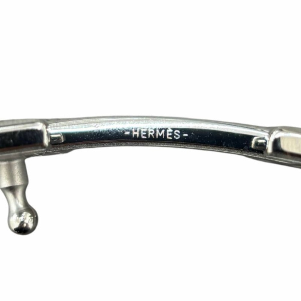 HERMES エルメス ベルト Hストリエ シルバーバックル ストライプ金具 C刻印 ブラック メンズ