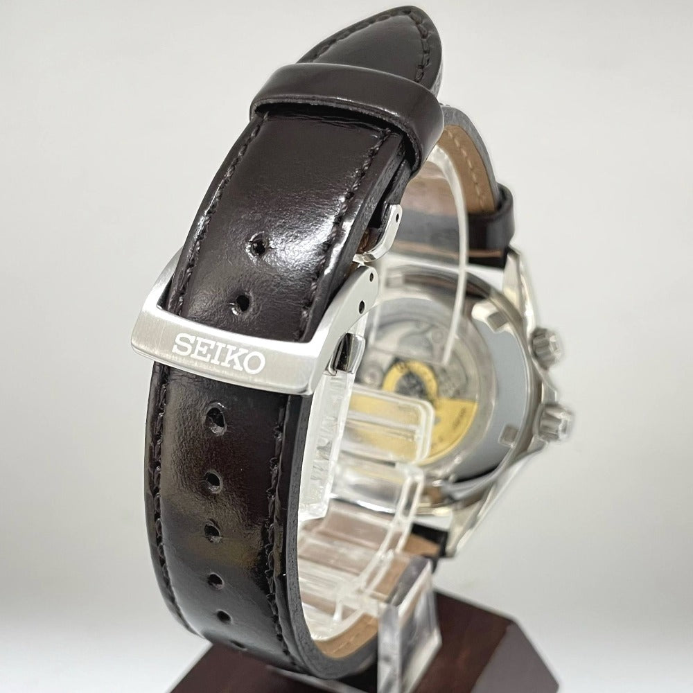 セイコー プロスペックス アルピニスト SBEJ005 39.5mm メカニカル GMT 自動巻き レザーストラップ メンズ PROSPEX SEIKO 腕時計