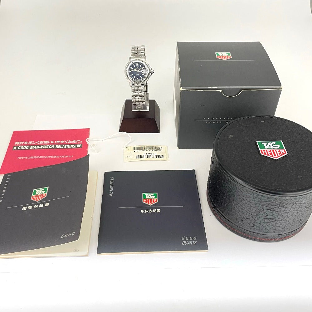 タグホイヤー 6000シリーズ WH1315 29mm 保証書あり ブルー文字盤 クオーツ メタルブレス 稼働品 TAG HEUER 腕時計