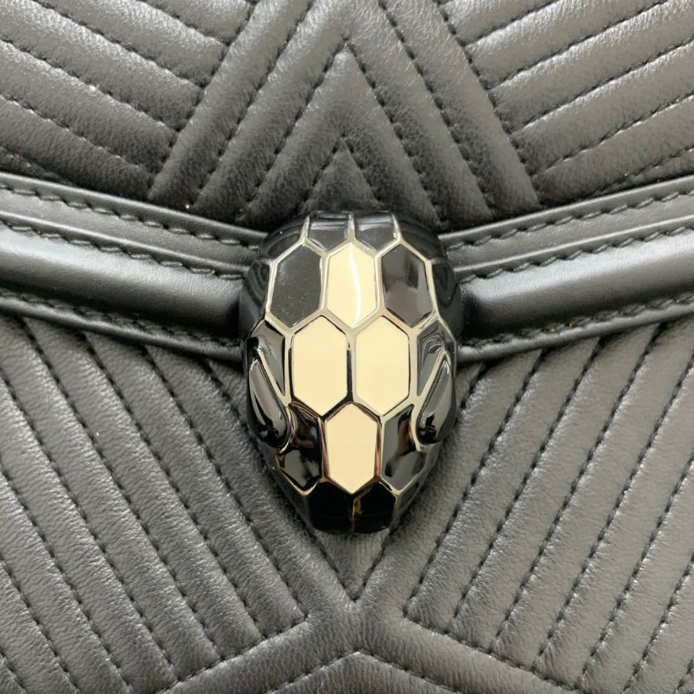 BVLGARI ブルガリ ショルダーバッグ セルペンティ チェーンショルダー ブラック ミニバッグ レザー 蛇 レディース 未使用品