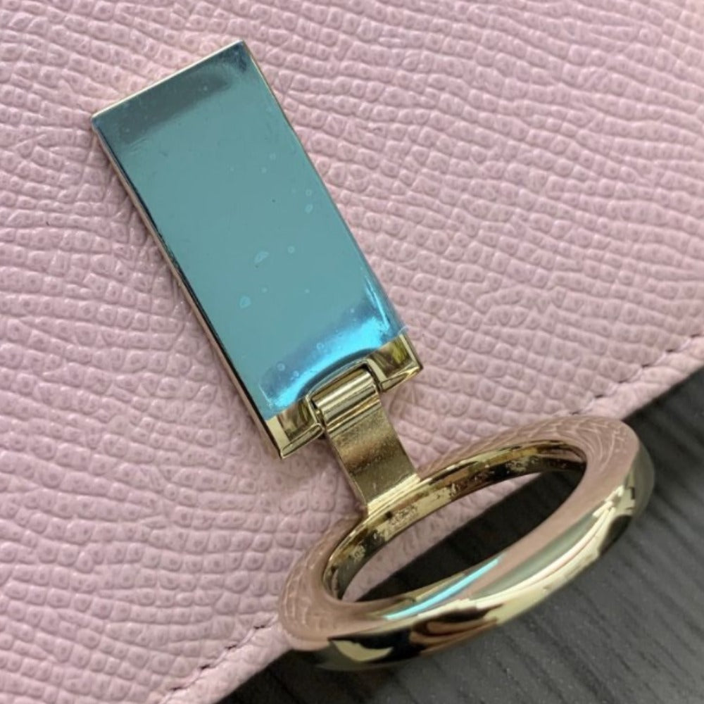 BVLGARI ブルガリ 三つ折り財布 ブルガリ・ブルガリ グレインレザー ローズ ピンク ゴールド金具 289064 レディース 未使用品