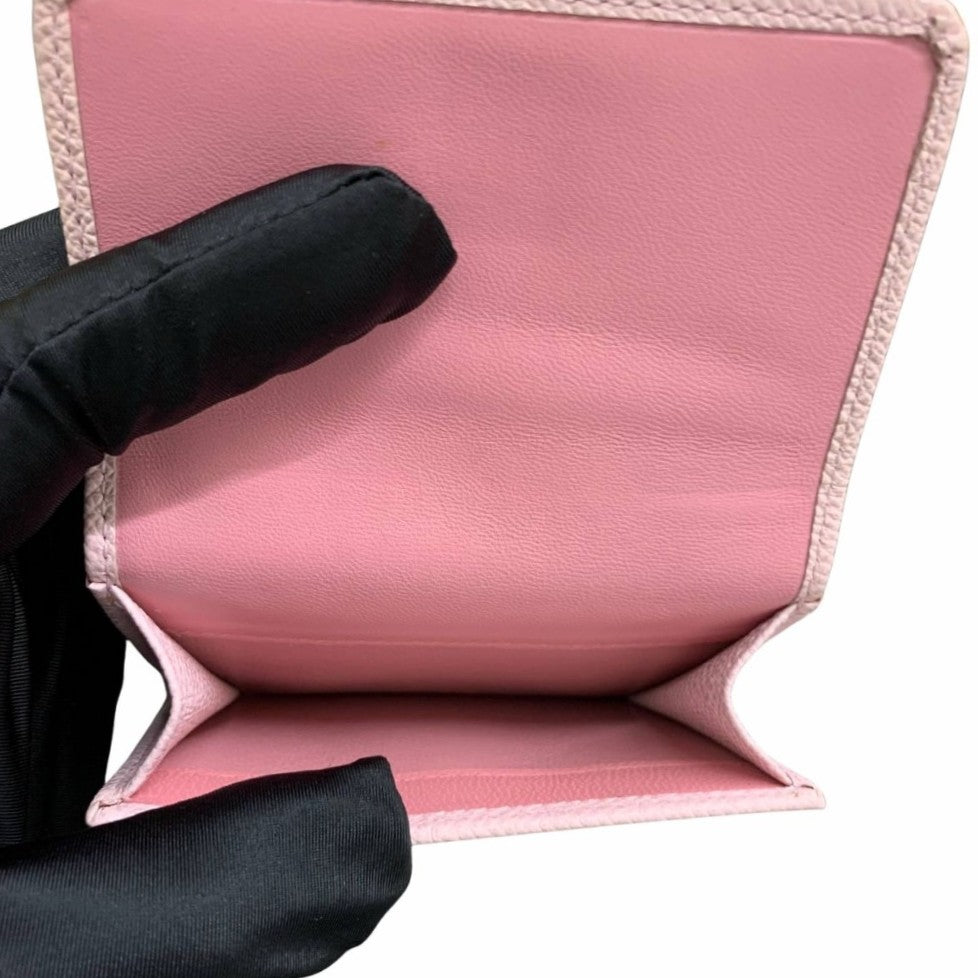 BVLGARI ブルガリ 三つ折り財布 ブルガリ・ブルガリ グレインレザー ローズ ピンク ゴールド金具 289064 レディース 未使用品