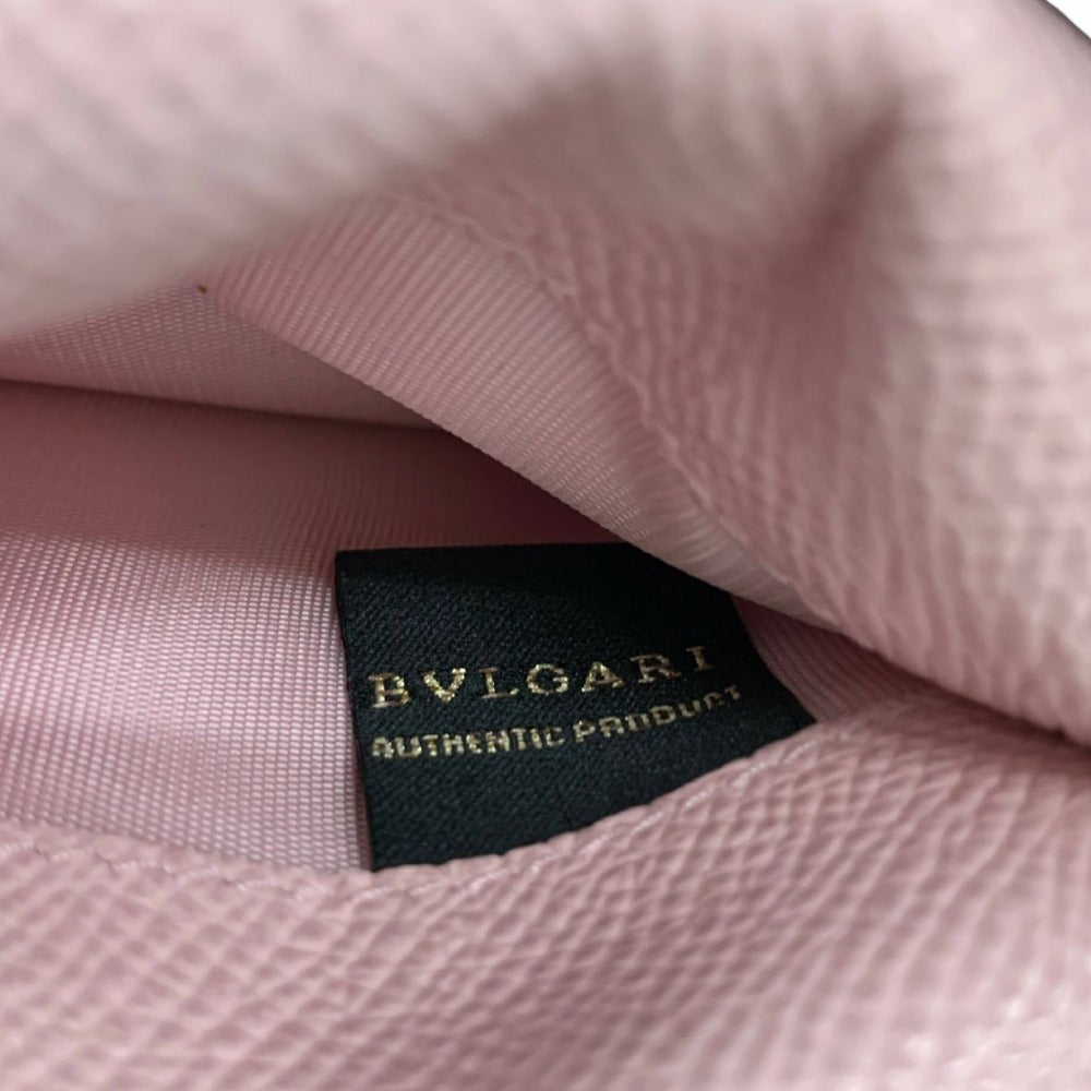 BVLGARI ブルガリ 三つ折り財布 ブルガリ・ブルガリ グレインレザー ローズ ピンク ゴールド金具 289064 レディース 未使用品