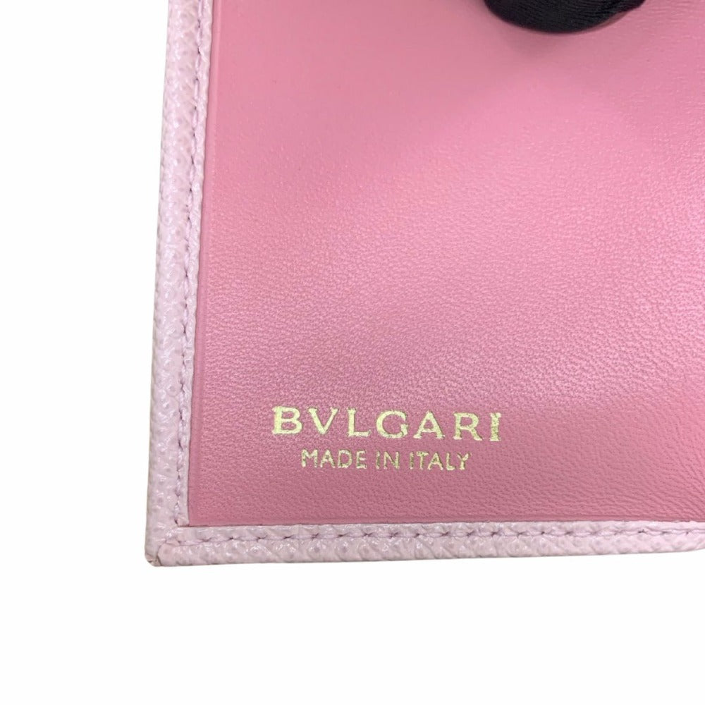 BVLGARI ブルガリ 三つ折り財布 ブルガリ・ブルガリ グレインレザー ローズ ピンク ゴールド金具 289064 レディース 未使用品