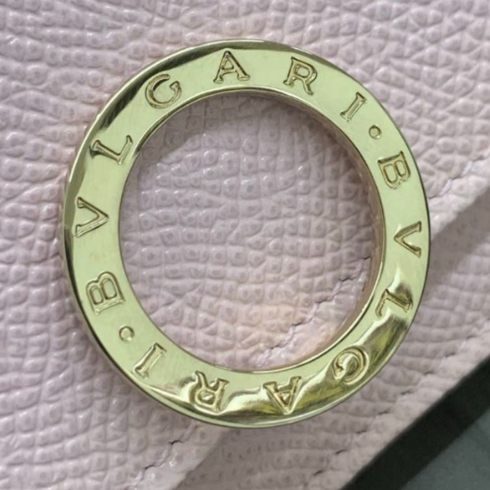 BVLGARI ブルガリ 三つ折り財布 ブルガリ・ブルガリ グレインレザー ローズ ピンク ゴールド金具 289064 レディース 未使用品