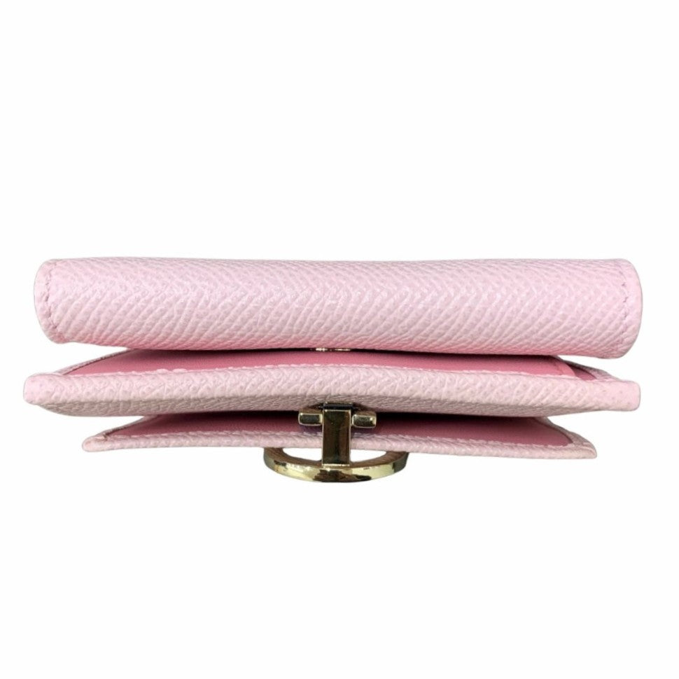 BVLGARI ブルガリ 三つ折り財布 ブルガリ・ブルガリ グレインレザー ローズ ピンク ゴールド金具 289064 レディース 未使用品