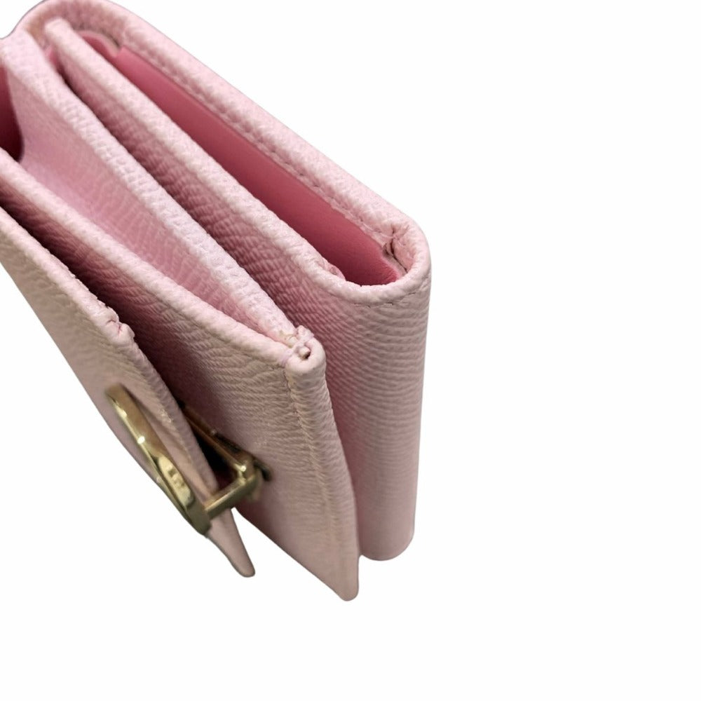 BVLGARI ブルガリ 三つ折り財布 ブルガリ・ブルガリ グレインレザー ローズ ピンク ゴールド金具 289064 レディース 未使用品