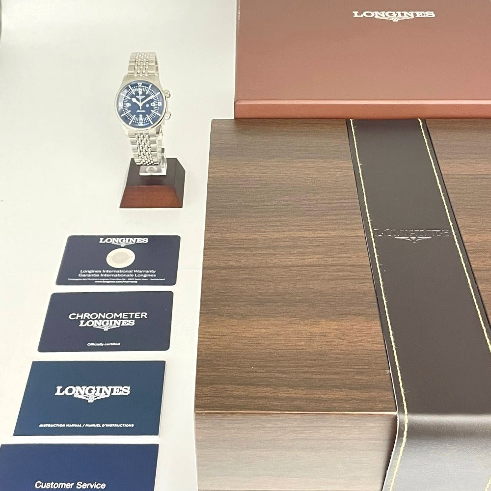 ロンジン L37644906 39mm レジェンドダイバー ダイバーズ 300m防水 青文字盤 自動巻き メンズ LONGINES 腕時計
