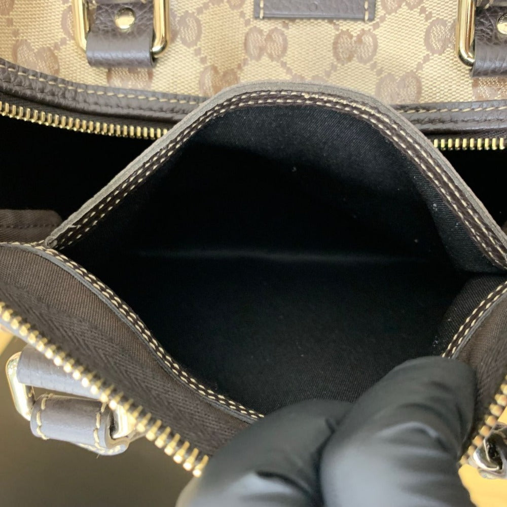 GUCCI グッチ ハンドバッグ 265697 クリスタルGG ボストントート GGキャンバスクリスタルコート ブラウン レディース