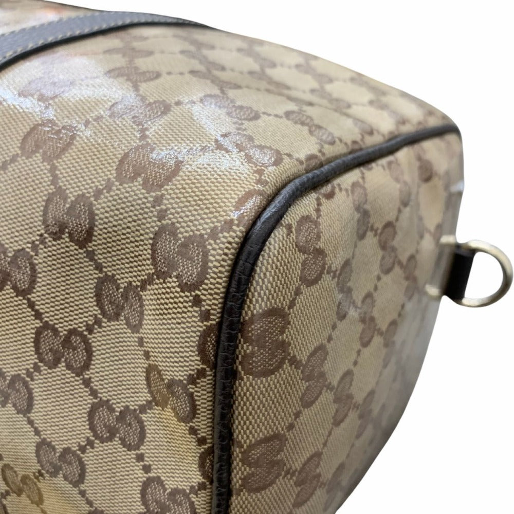 GUCCI グッチ ハンドバッグ 265697 クリスタルGG ボストントート GGキャンバスクリスタルコート ブラウン レディース