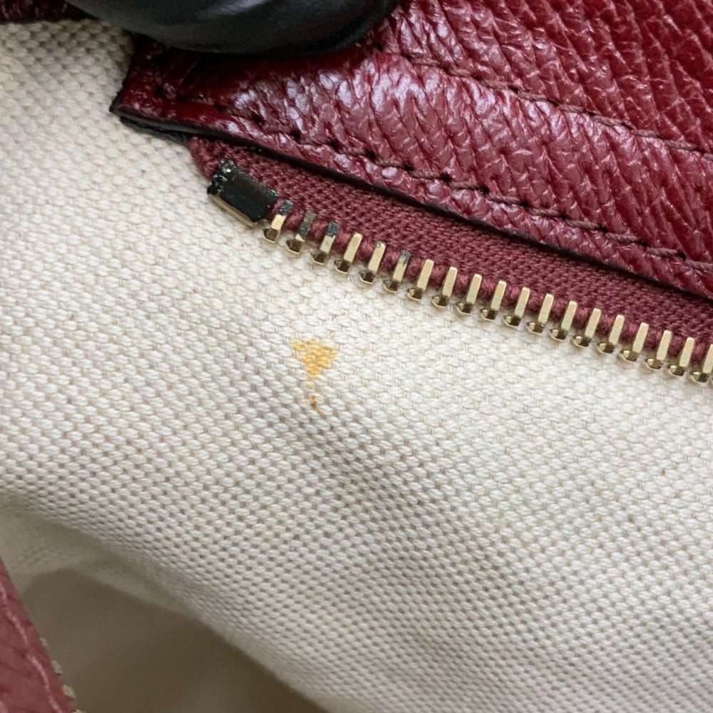 GUCCI グッチ トートバッグ 323671 GGキャンバス バーガンディー ブラウン キーリング付 レザー シンプル レディース