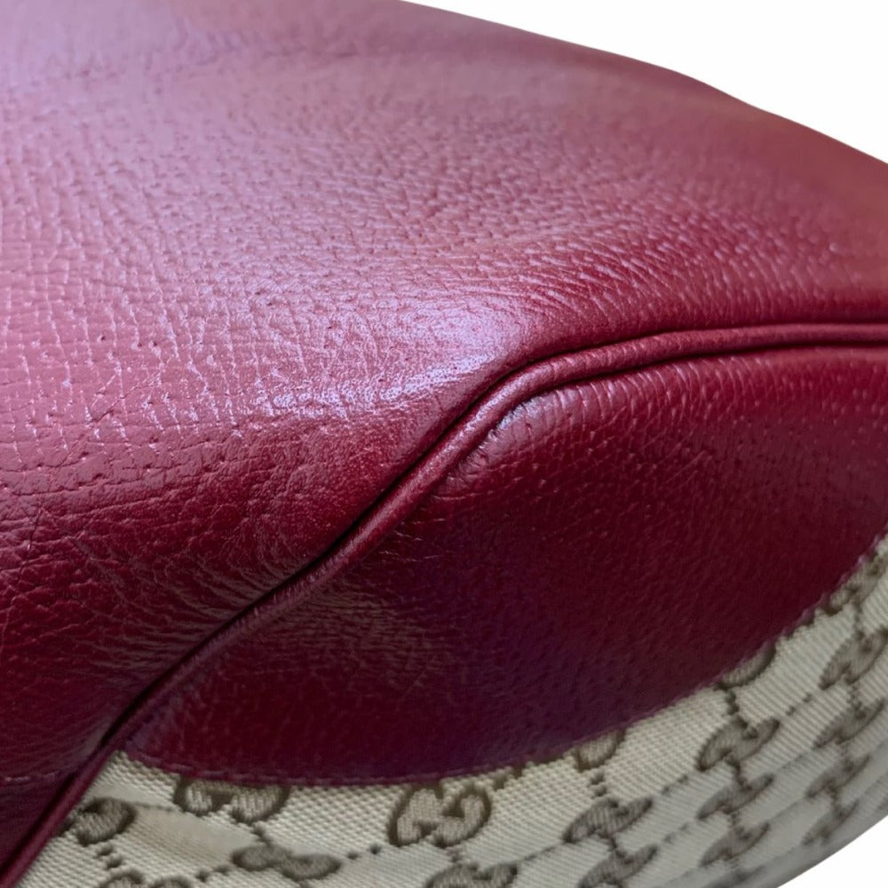 GUCCI グッチ トートバッグ 323671 GGキャンバス バーガンディー ブラウン キーリング付 レザー シンプル レディース