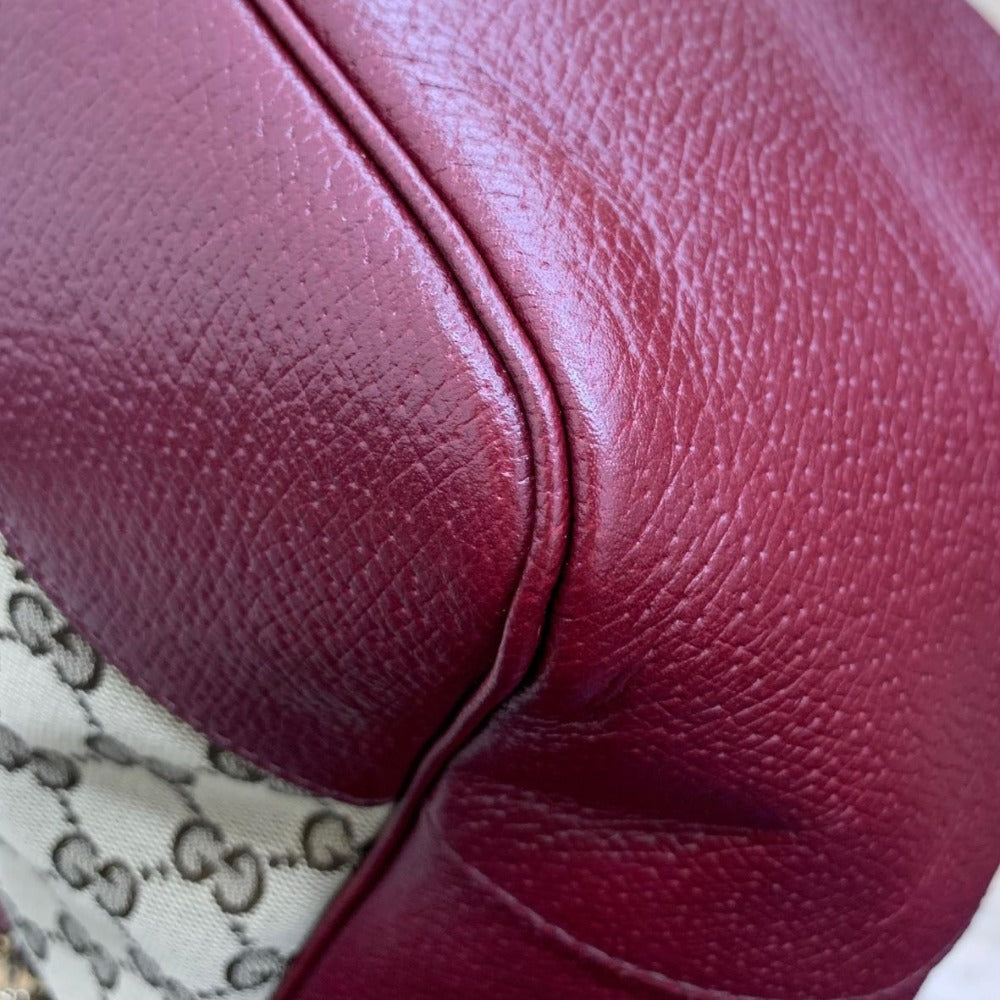 GUCCI グッチ トートバッグ 323671 GGキャンバス バーガンディー ブラウン キーリング付 レザー シンプル レディース