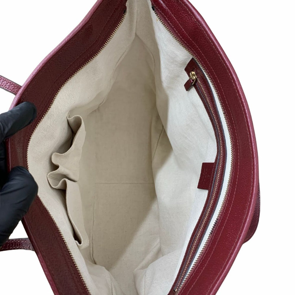 GUCCI グッチ トートバッグ 323671 GGキャンバス バーガンディー ブラウン キーリング付 レザー シンプル レディース