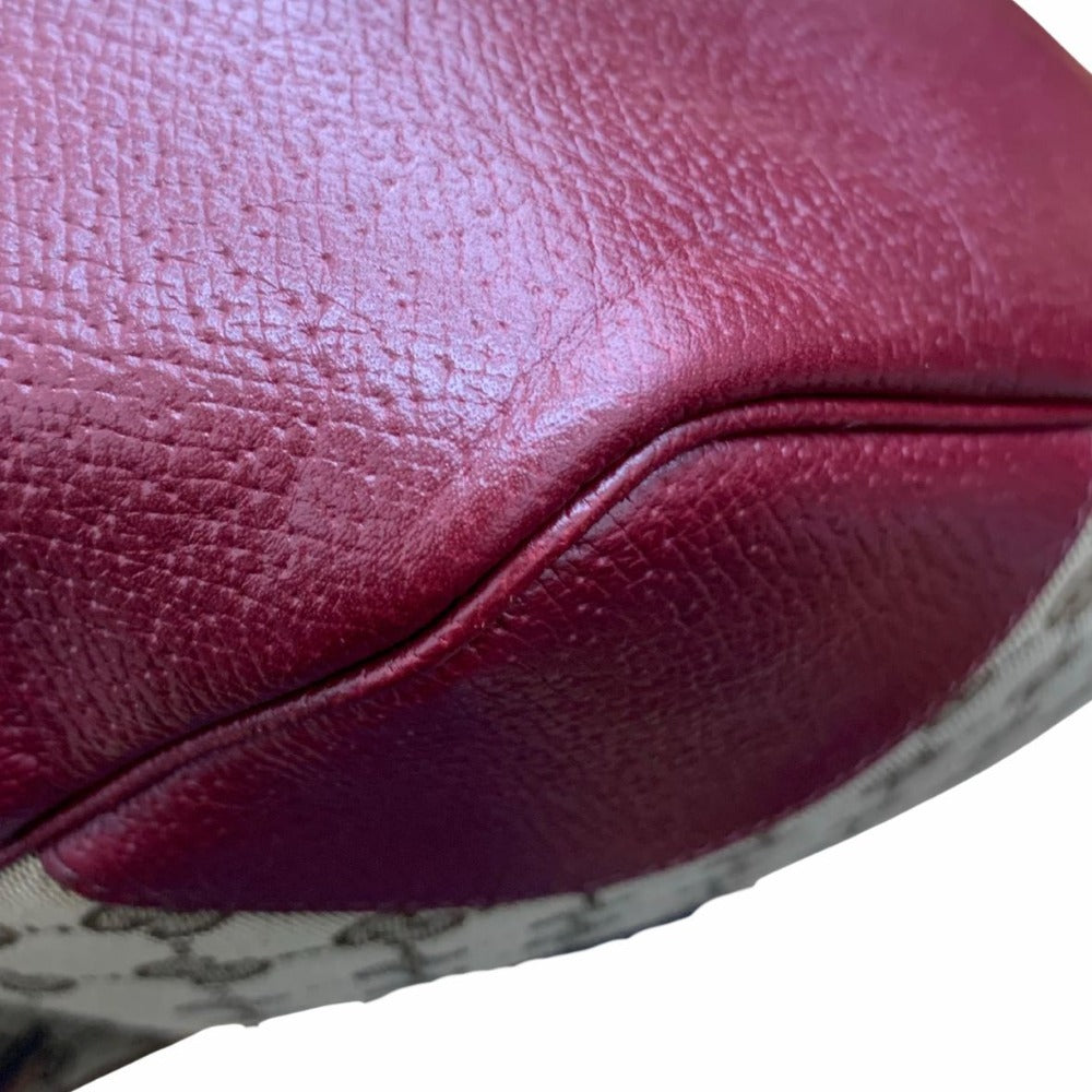 GUCCI グッチ トートバッグ 323671 GGキャンバス バーガンディー ブラウン キーリング付 レザー シンプル レディース