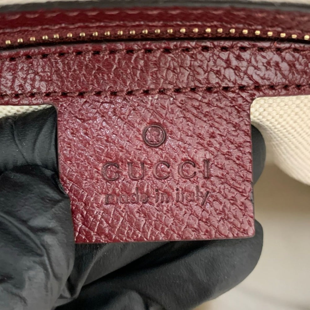 GUCCI グッチ トートバッグ 323671 GGキャンバス バーガンディー ブラウン キーリング付 レザー シンプル レディース